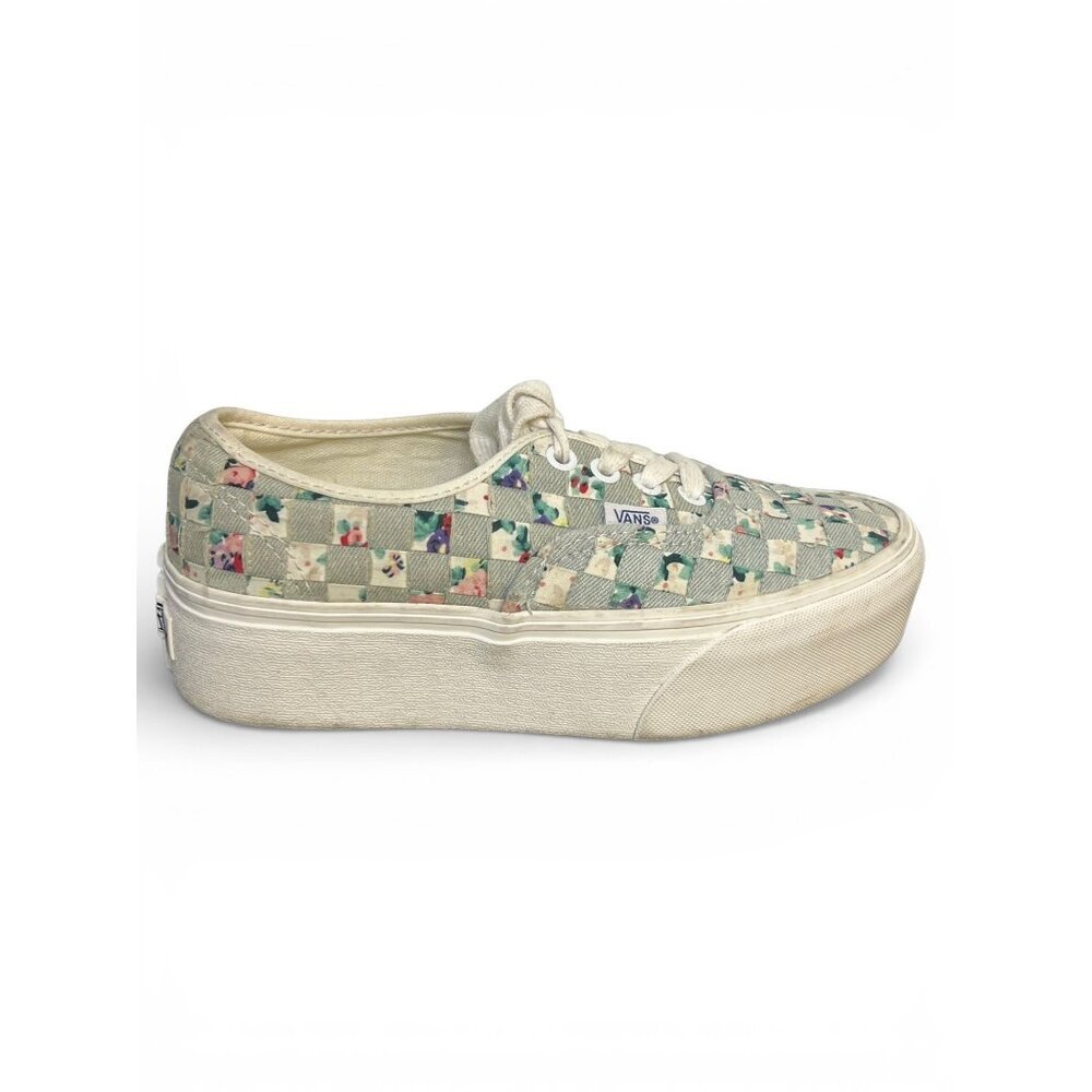 Vans Woven Authentic Stackform Light Blue Floral Multi Size 6.5